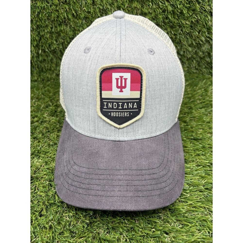 Indiana Hoosiers Snapback Hat Trucker Cap NWTO Gray White Mesh Patch Retro